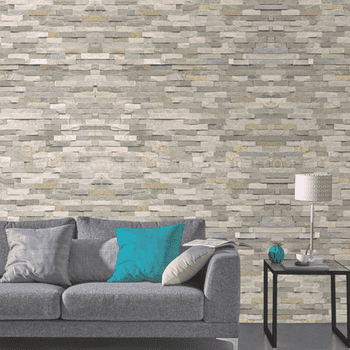 Revestimiento Pared Vinílico Paramento Beige 3D
