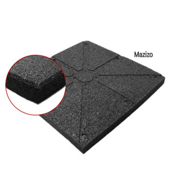 Caucho Macizo Loseta Negra 20MM 0,5X0,5