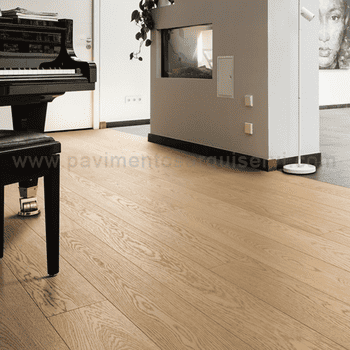 Madera Natural Multicapa Roble Blanco puro Exklusiv Cepillado