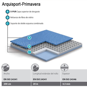 Vinílicos  Suelo Vinílico Sport primavera madera clara