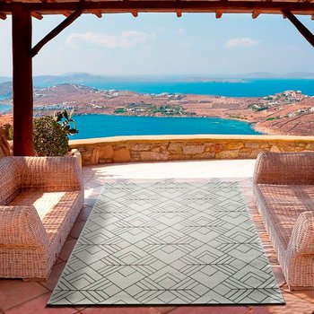 Alfombras 100% Polipropileno Alfombra exterior etnias blanco 160x230