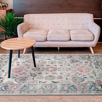 Alfombras 100% Polipropileno HEAT-SET FRISÈ Alfombra dibujos vintage flores multi 140x200