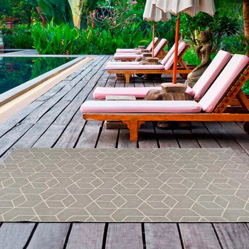 Alfombras 100% Polipropileno Alfombra exterior cubos beige 80x150