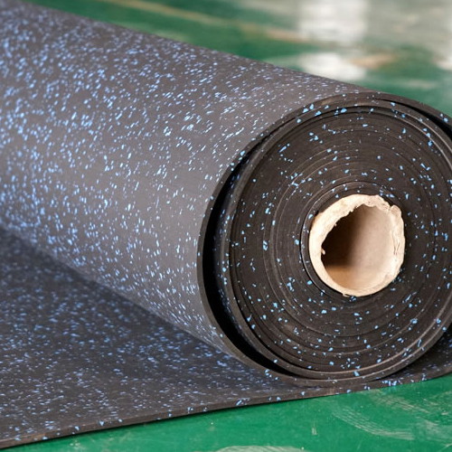 Caucho Macizo ROLLO DE CAUCHO 1,20x20m | 3mm | EPDM | Negro-Azul 15% | Densidad Plus