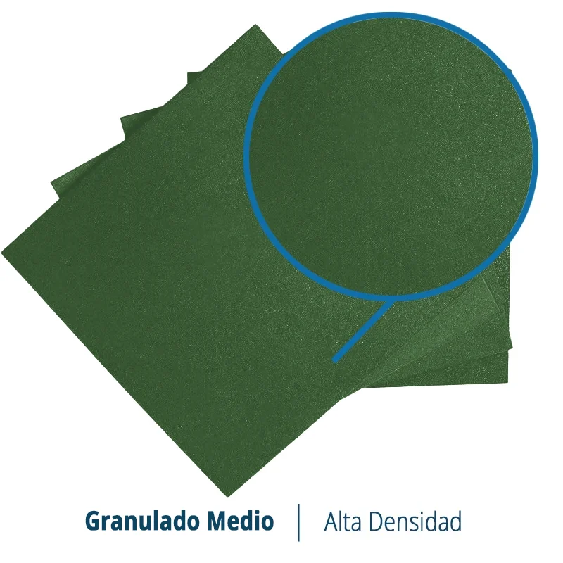 Caucho Macizo LOSETA DE CAUCHO 50x50cm  |  20mm  |  ALTA DENSIDAD  |  Verde