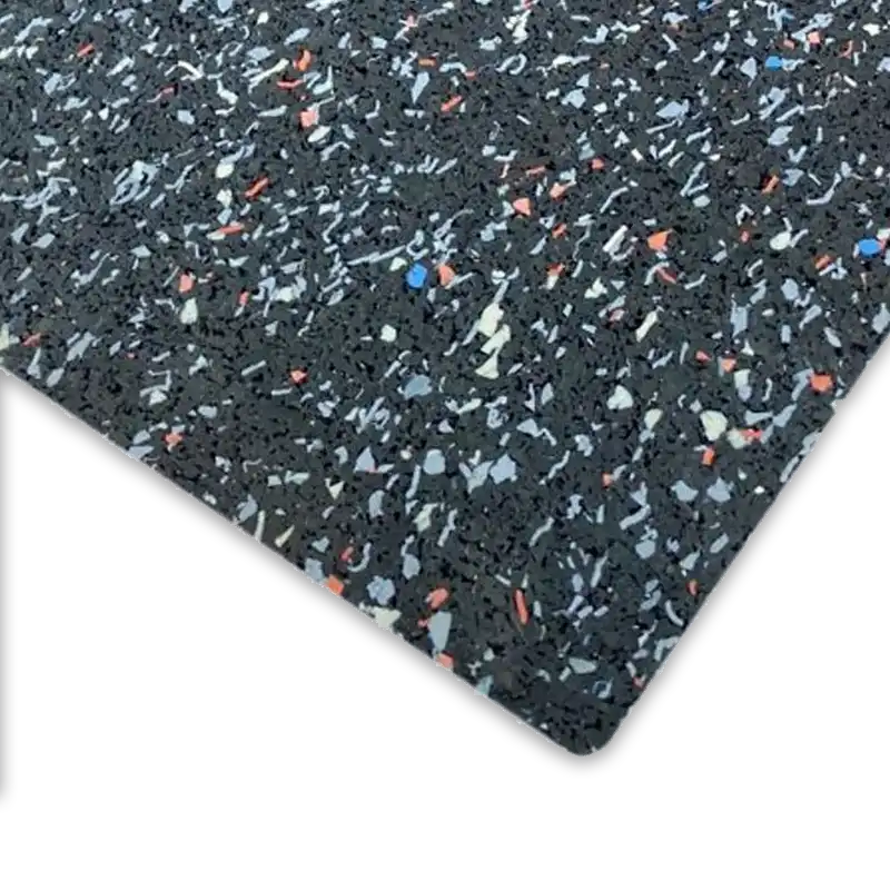 Caucho Macizo ROLLO DE CAUCHO 1,25x15m.  |  4mm  |  ALTA DENSIDAD  |  Negro multicolor