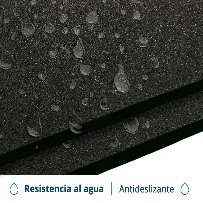 Caucho Macizo LOSETA 50x50cm|15mm ALTA DENSIDAD Negro
