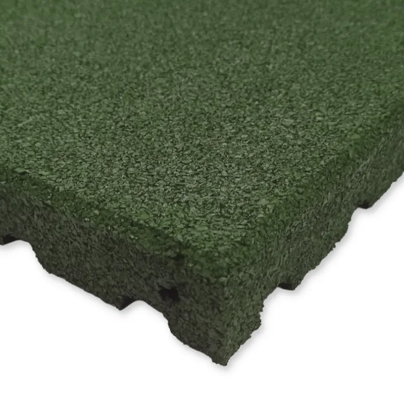 Caucho Hueco LOSETA DE CAUCHO 50x50cm. | 40mm | TACO DE APOYO | DENSIDAD STANDARD | Verde