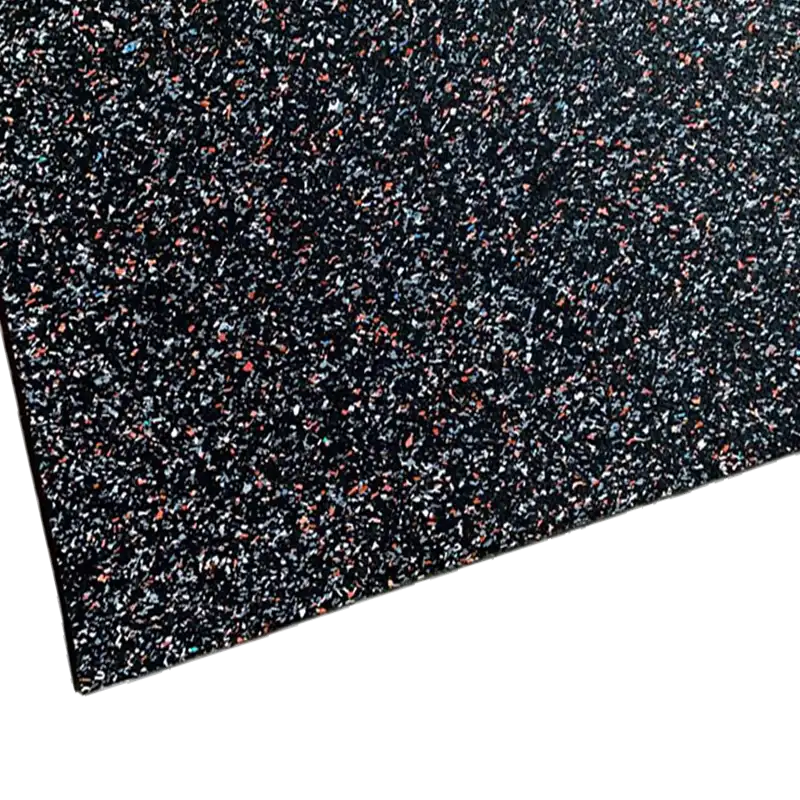 Caucho Macizo ROLLO DE CAUCHO 1,25x6m.  |  10mm  |  ALTA DENSIDAD  |  Negro multicolor