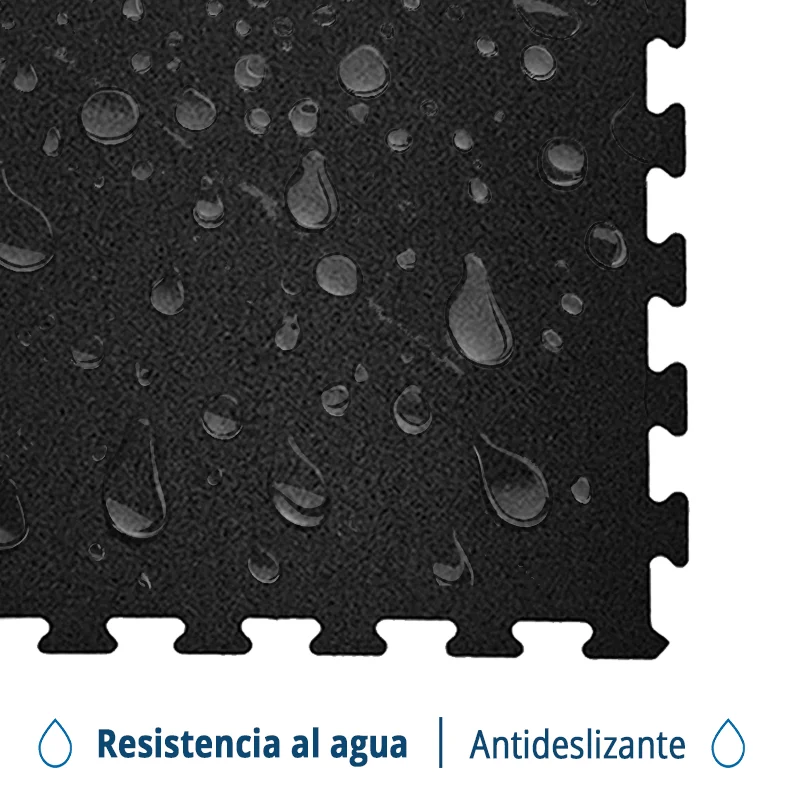 Caucho Macizo LOSETA DE CAUCHO 48,5cmX48,5cm Puzle autoencajable  |  4mm  |  DENSIDAD PLUS  |  Negro