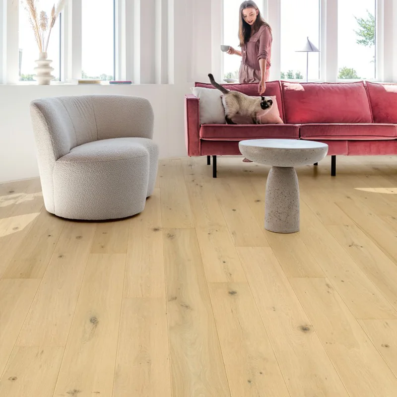 Madera Natural Parquet Roble Blanco Perlado Extra Mate