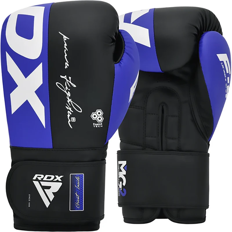 Material para Instalación y Complementos  Guantes de entrenamiento de boxeo RDX F4 Doble Cierre 10oz Azul