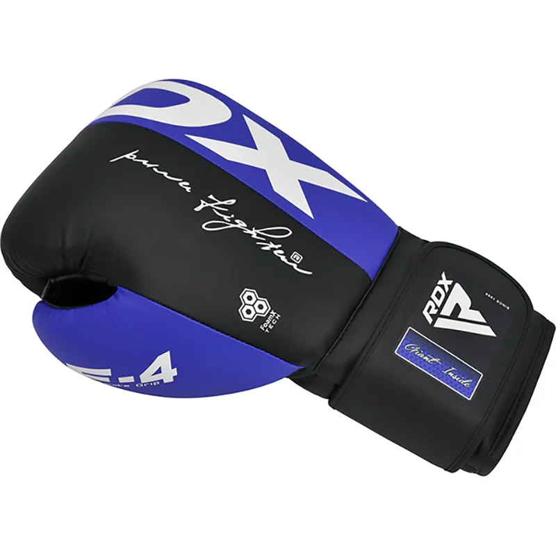 Material para Instalación y Complementos  Guantes de entrenamiento de boxeo RDX F4 Doble Cierre 10oz Azul