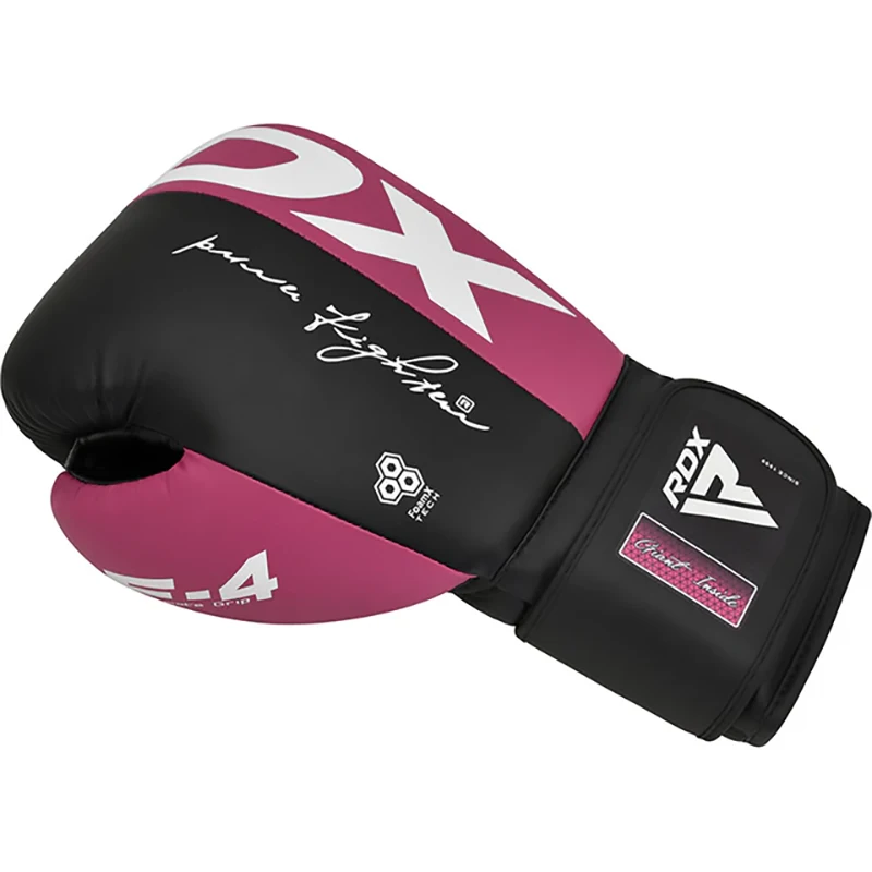Material para Instalación y Complementos  Guantes de entrenamiento de boxeo RDX F4 Doble Cierre 8oz Rosa