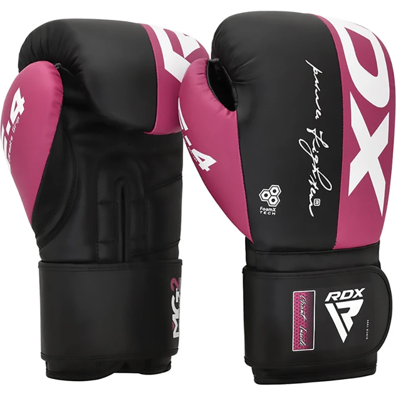 Material para Instalación y Complementos  Guantes de entrenamiento de boxeo RDX F4 Doble Cierre 8oz Rosa