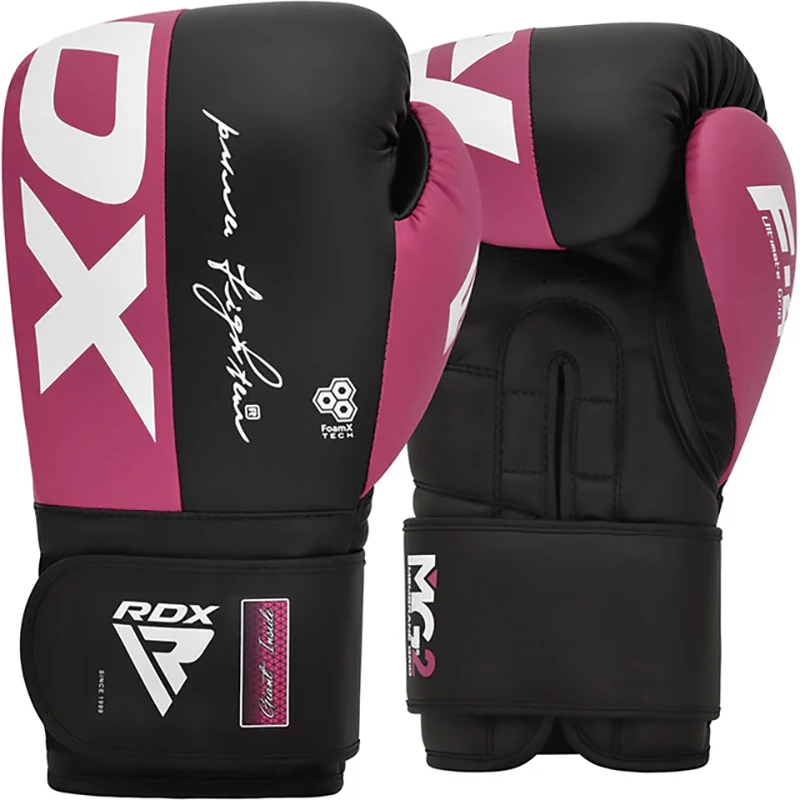 Material para Instalación y Complementos  Guantes de entrenamiento de boxeo RDX F4 Doble Cierre 8oz Rosa