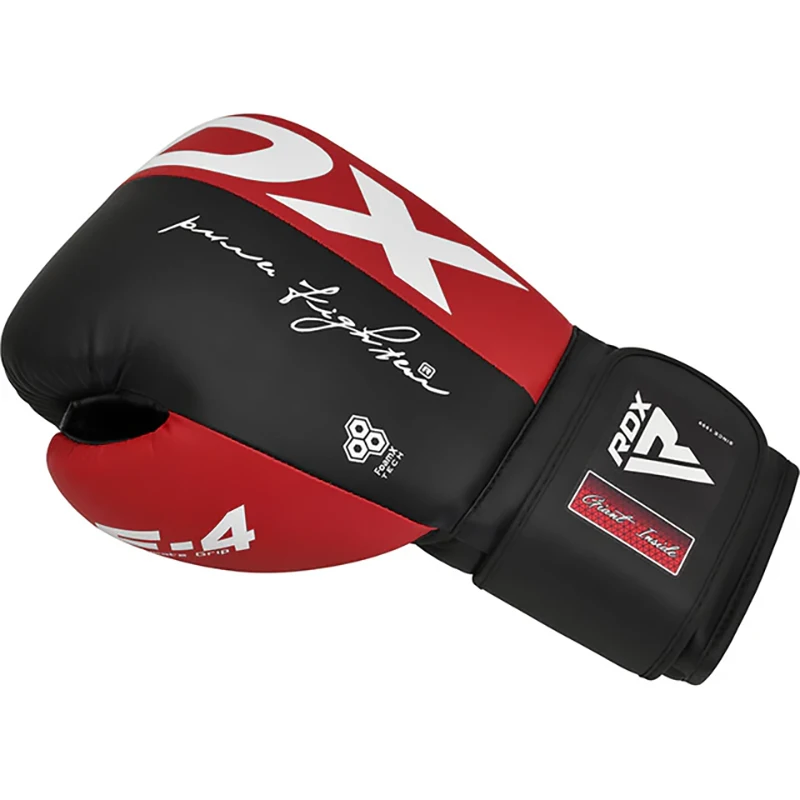 Material para Instalación y Complementos  Guantes de entrenamiento de boxeo RDX F4 Doble Cierre 14oz Rojo
