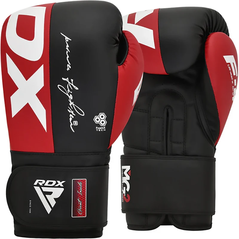 Material para Instalación y Complementos  Guantes de entrenamiento de boxeo RDX F4 Doble Cierre 14oz Rojo