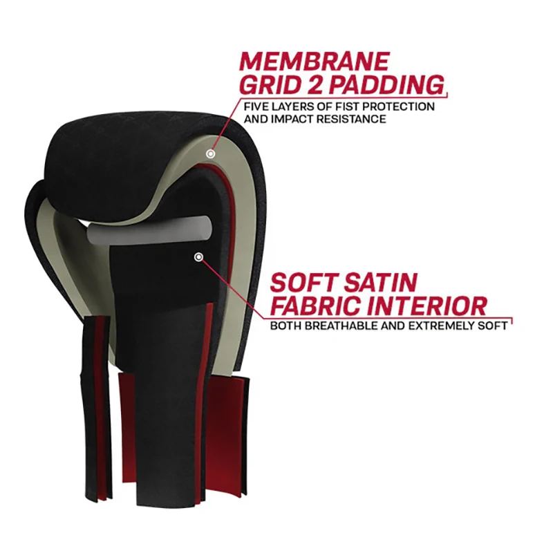 Material para Instalación y Complementos  Guantes de entrenamiento de boxeo RDX F4 Doble Cierre 14oz Rojo