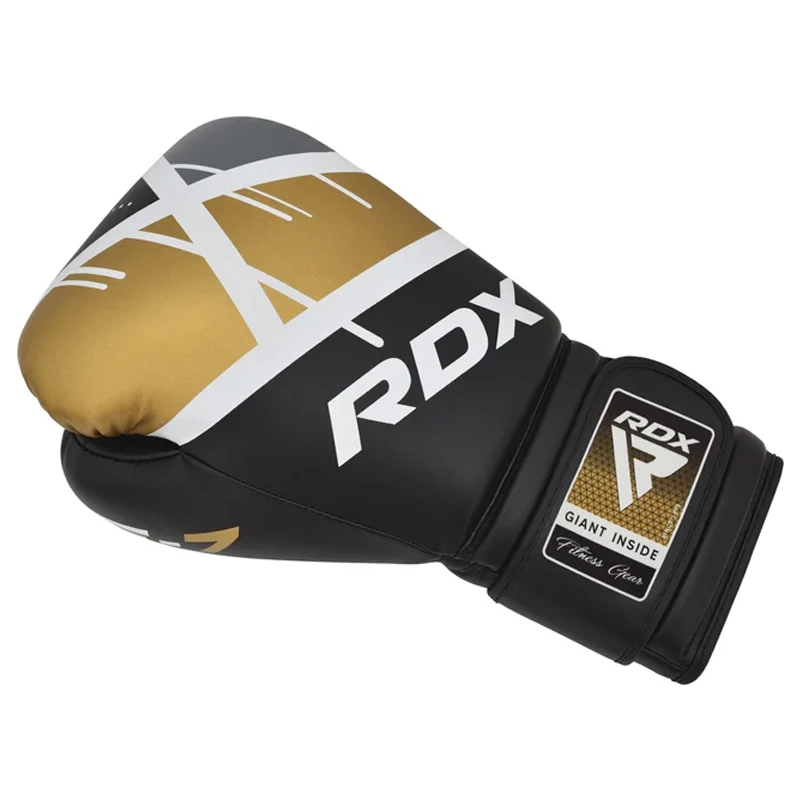Material para Instalación y Complementos  Guantes de entrenamiento de boxeo RDX F7 Ego 14oz Dorado