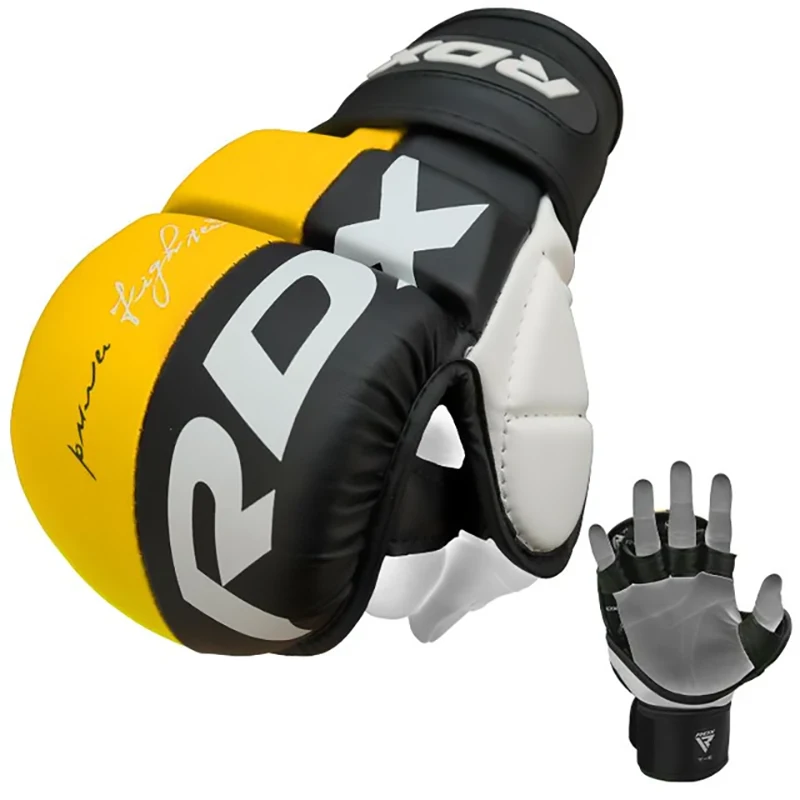 Material para Instalación y Complementos  Guantes de combate MMA RDX T6 Amarillo L