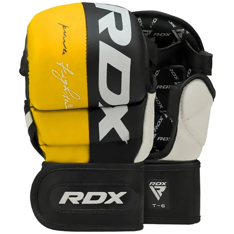 Material para Instalación y Complementos  Guantes de combate MMA RDX T6 Amarillo L
