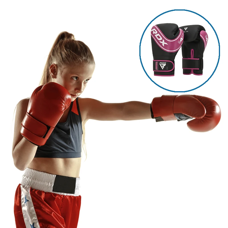 Material para Instalación y Complementos  Guantes de entrenamiento de boxeo Niños RDX 4B Robo 4oz Rosa