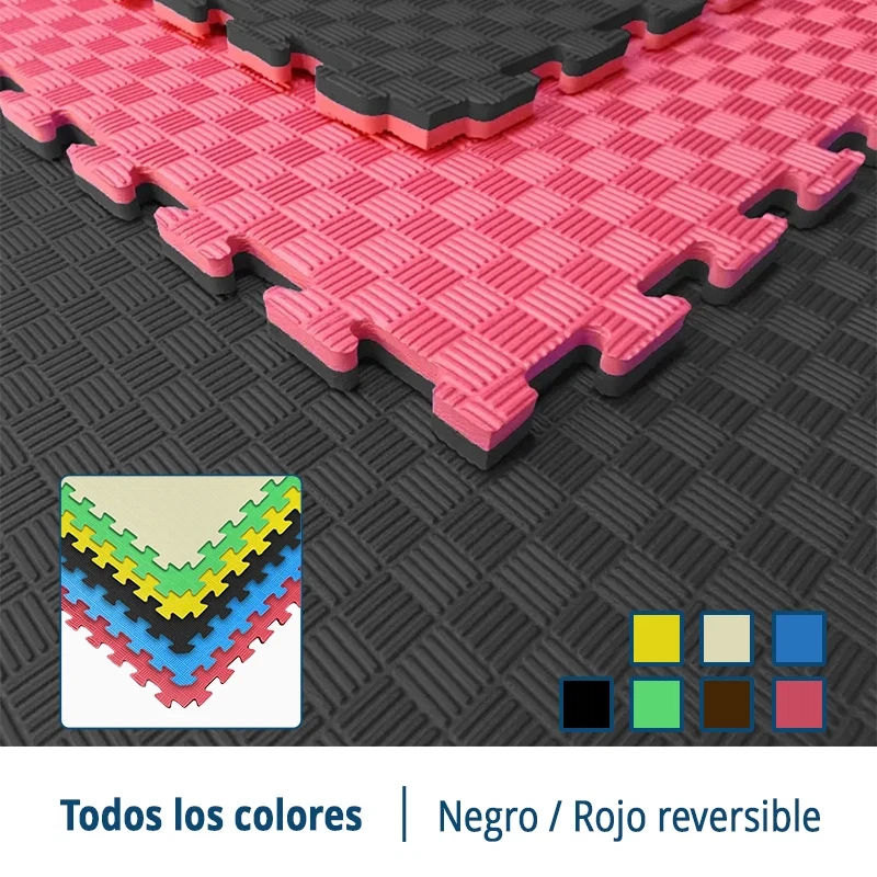 Tatami  Tatami Negro Rojo |1x1| 20mm | Escuelas y Clubs Deportivos | Homologado Ignífugo CEE