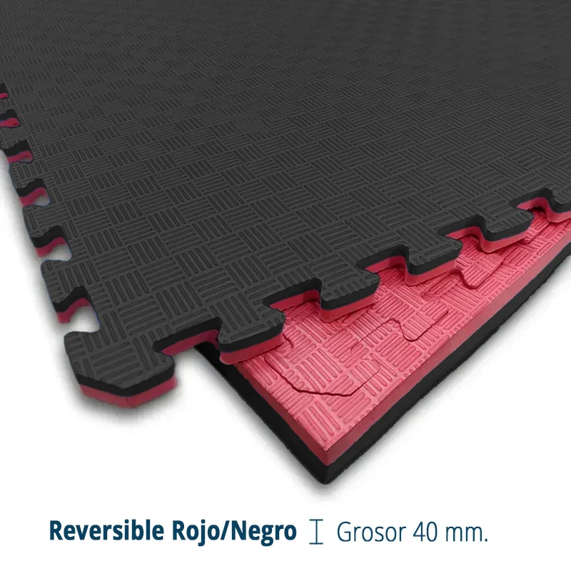Tatami  Tatami Negro Rojo |1x1| 40mm | Escuelas y Clubs Deportivos | Homologado Ignífugo CEE