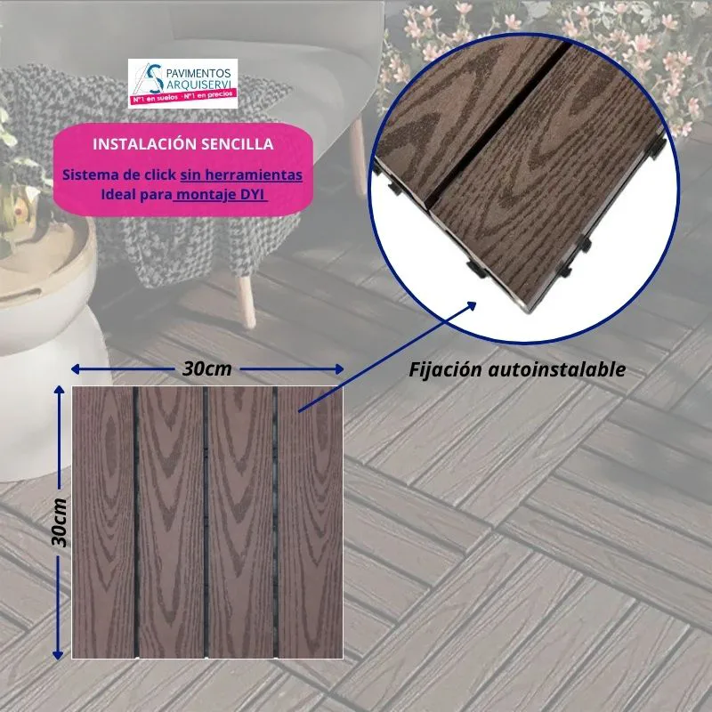 Tarima exterior Tecnológica Losetas Teka 30X30 ArquiTech