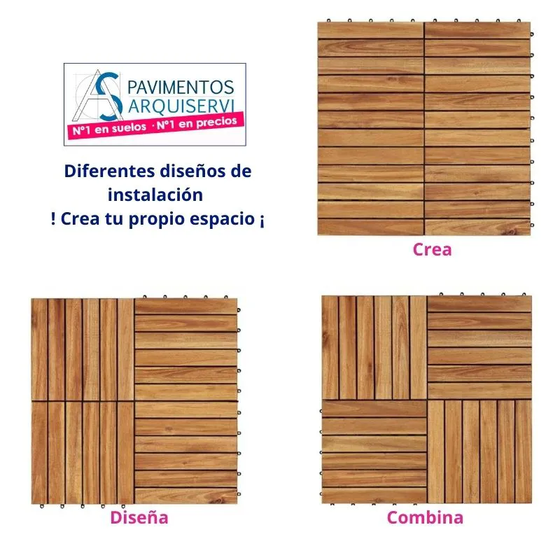 Tarima exterior Tecnológica Losetas Capuccino 30X30 ArquiTech