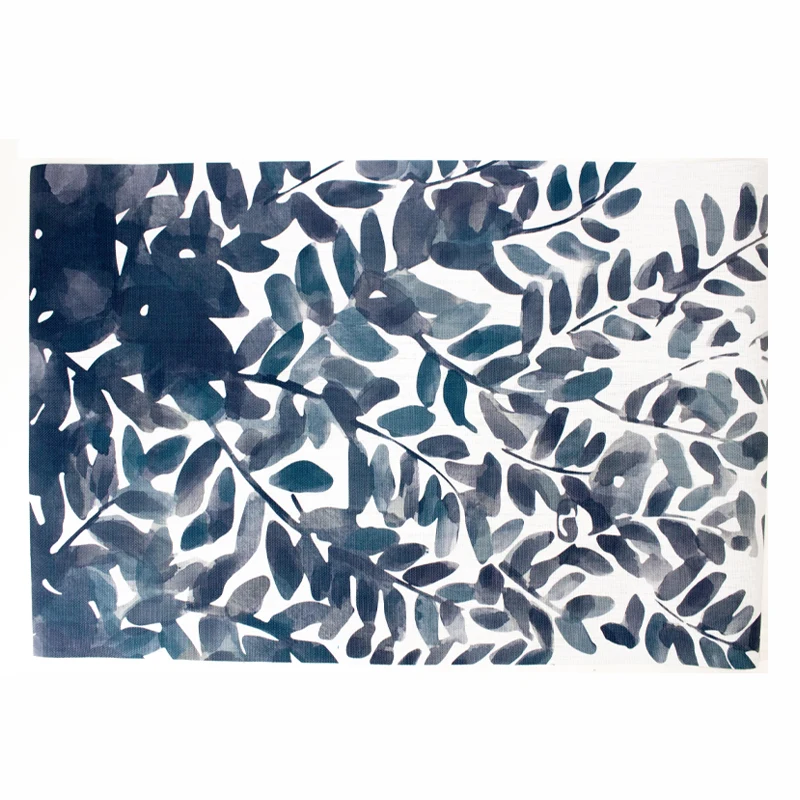 Alfombras 95% PVC + 5% PES Hojas Acuarela Gris Alfombra Vinilica de exterior 120x180