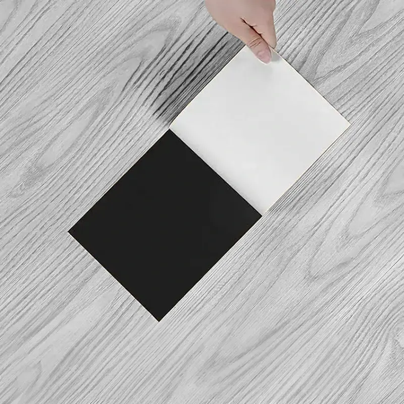 Vinílicos Heterogéneo Suelo de Vinílico Autoadhesivo PVC Roble Gris