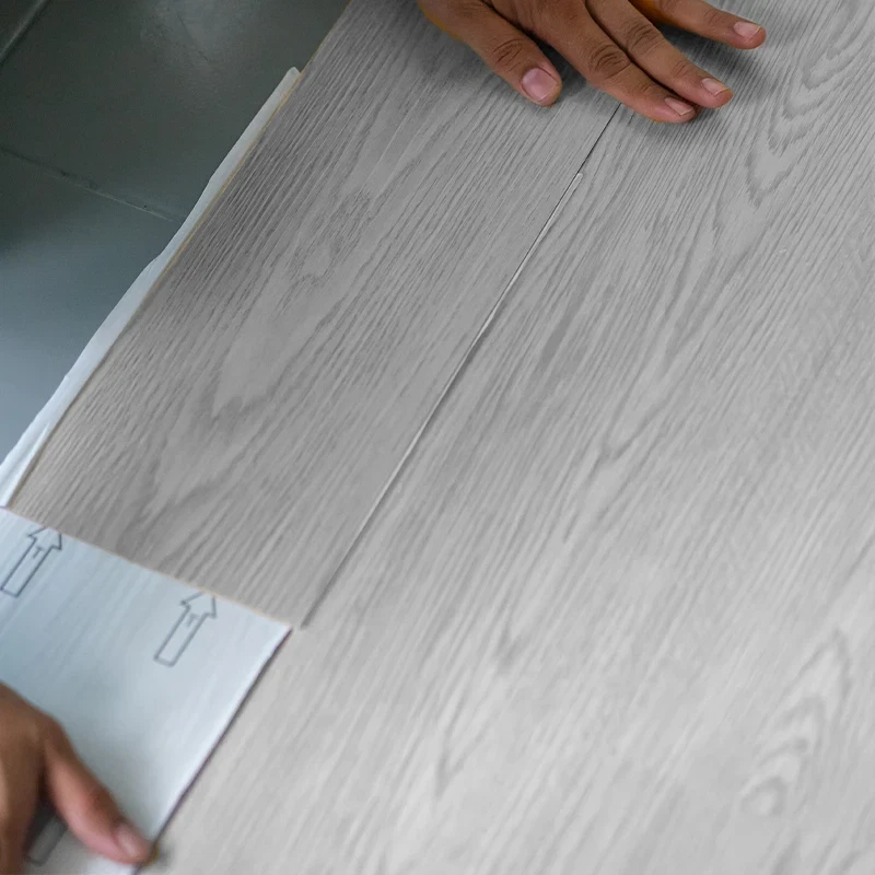 Vinílicos Heterogéneo Suelo de Vinílico Autoadhesivo PVC Roble Gris