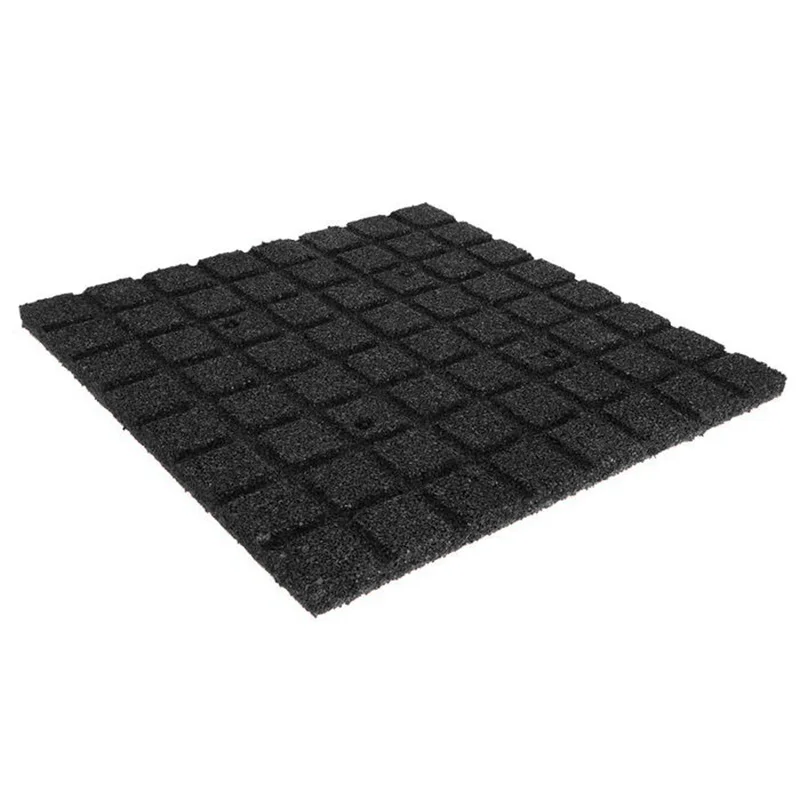 Caucho Macizo LOSETA DE CAUCHO MACIZA 1x1m  |  30mm  |  ALTA DENSIDAD  |  Negro