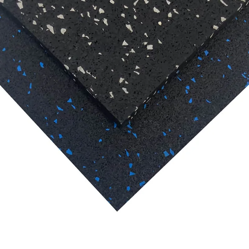 Caucho Macizo LOSETA DE CAUCHO 1x1m. 15mm  |  DENSIDAD STANDARD  | Negro Moteado Azul 
