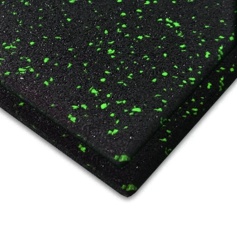 Caucho Macizo LOSETA DE CAUCHO 1x1m. 15mm  |  DENSIDAD STANDARD  | Negro Moteado Verde