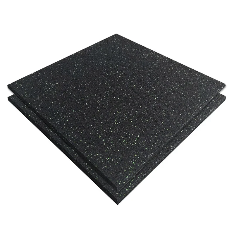 Caucho Macizo LOSETA DE CAUCHO 1x1m. 20mm  |  DENSIDAD STANDARD  | Negro Moteado Verde