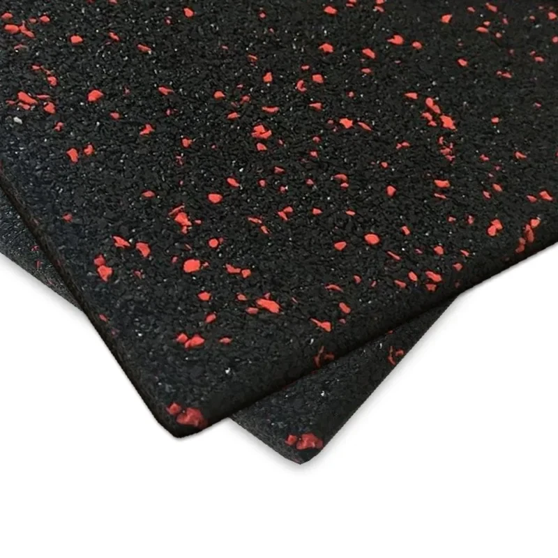 Caucho Macizo LOSETA DE CAUCHO MACIZA 1x1m | 10mm | ALTA DENSIDAD | Negro/Rojo