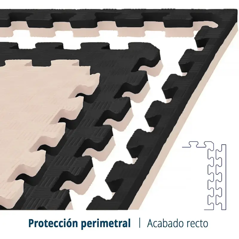 Tatami Etileno Acetato de Vinílo de Alta Densidad Tatami Negro Beige|1x1| 40mm