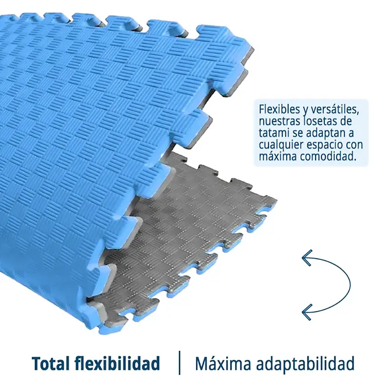 Tatami Etileno Acetato de Vinílo de Alta Densidad Tatami Azul Gris|1x1| 40mm