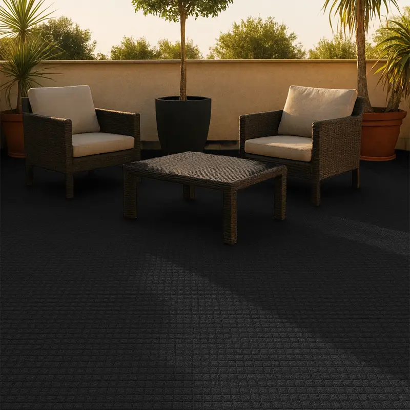 Moquetas Polirpopileno Trama Negro 141