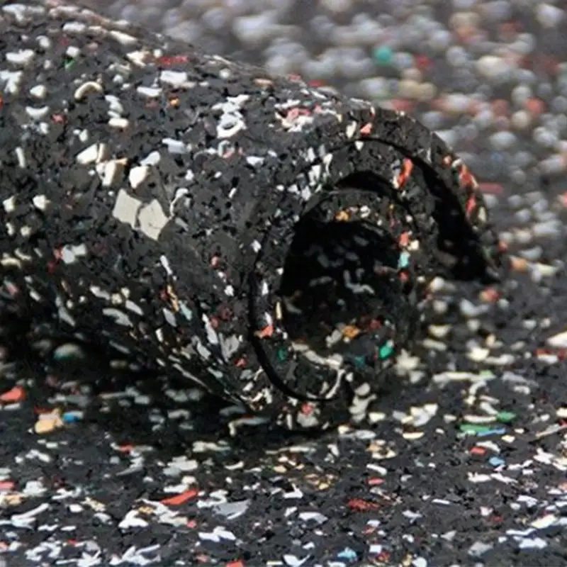Caucho Macizo ROLLO DE CAUCHO 1,25x20m.  |  3mm  |BAJA  DENSIDAD |  Negro multicolor 