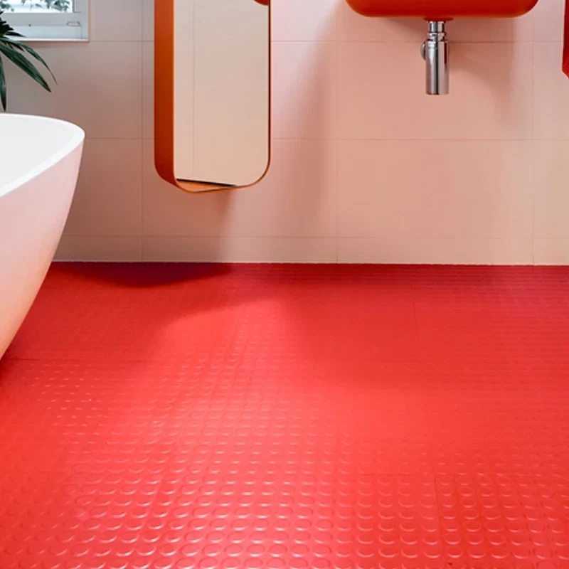 Vinílicos PVC Suelo Vinílico Círculos Rojo 2,5mm