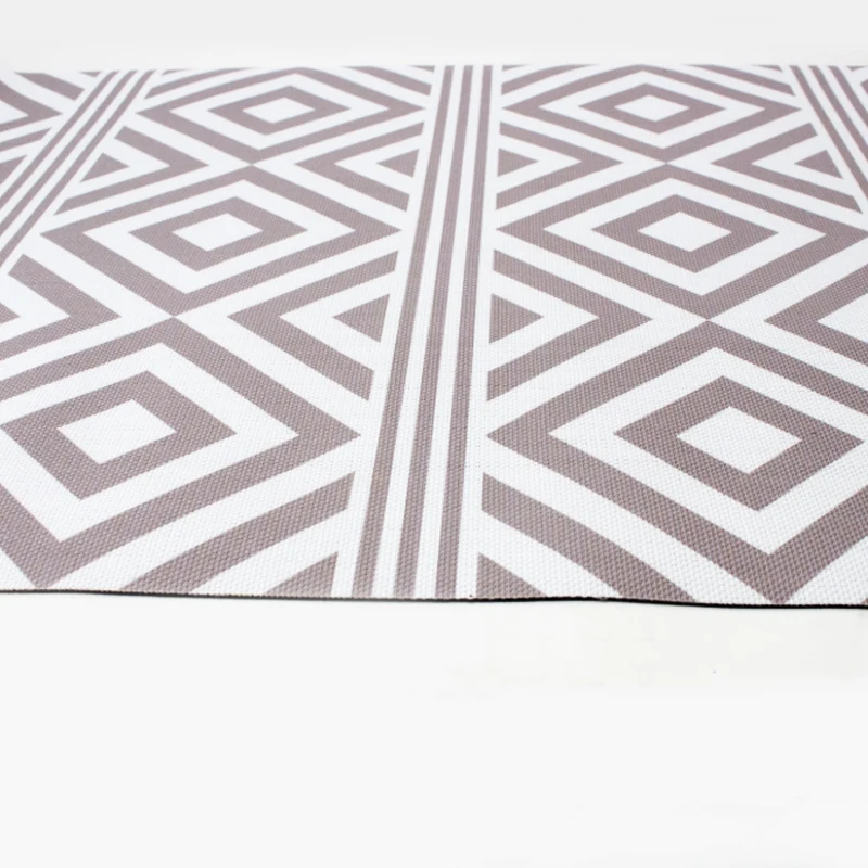 Alfombras 95% PVC + 5% PES Rayas y Rombos Beige Alfombra Vinilica de exterior 160x230