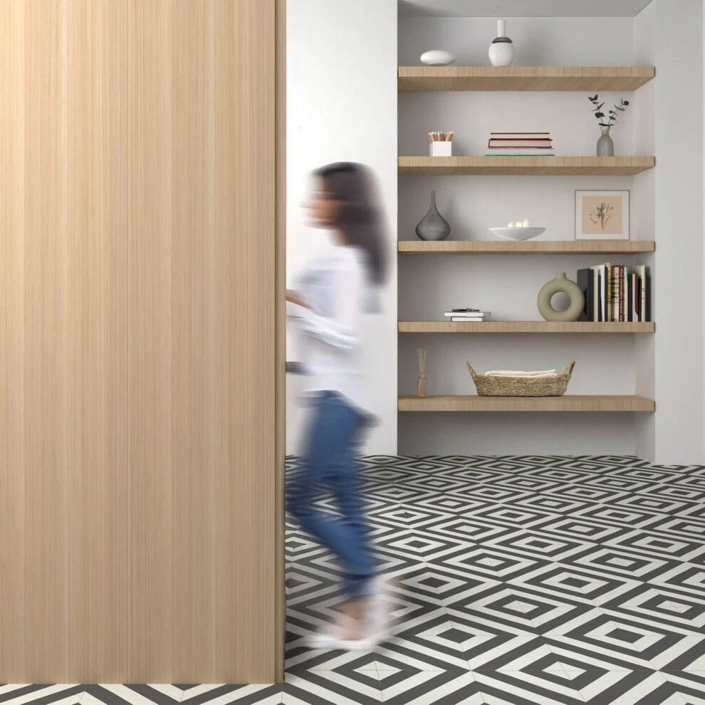 Tarimas Laminado Black & white Pattern Tile