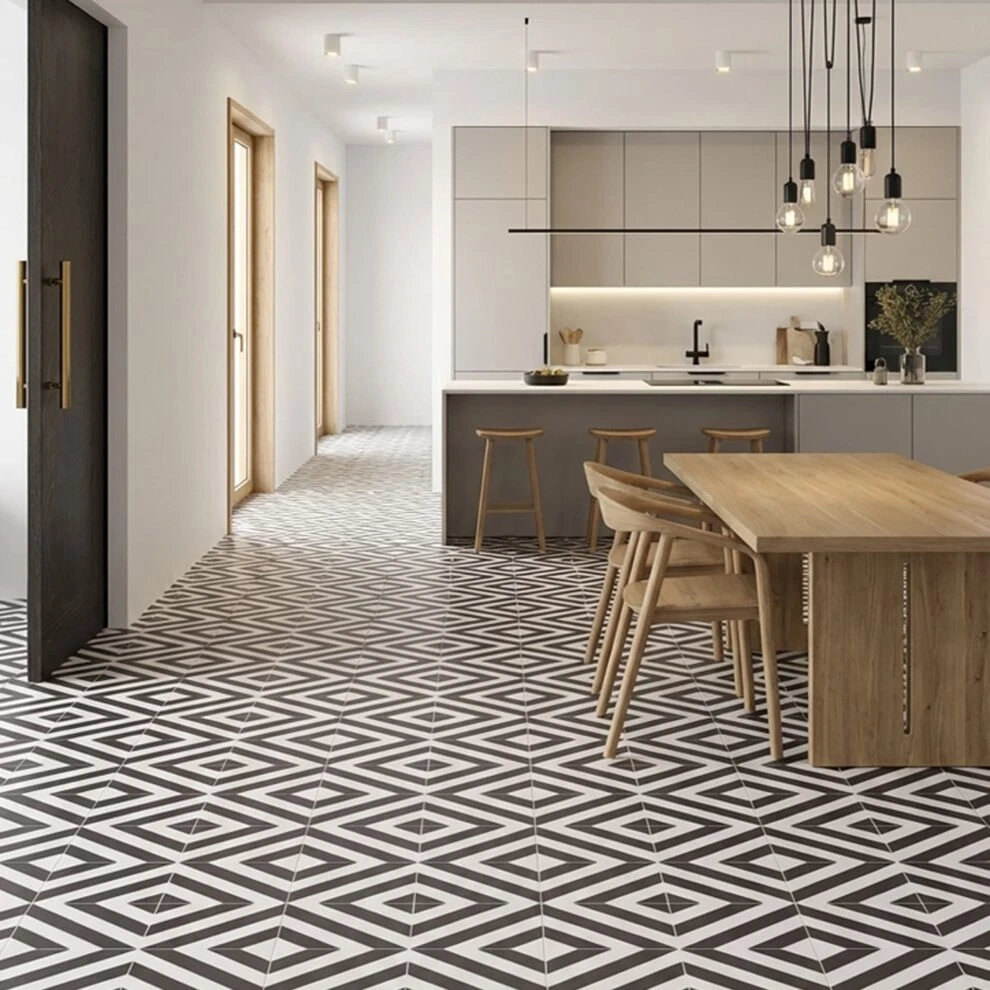Tarimas Laminado Black & white Pattern Tile