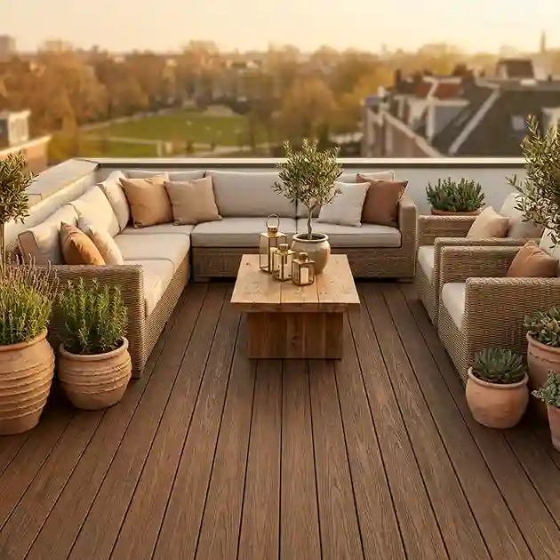 Tarima Madera Exterior  Cedro| Lama Composite Maciza