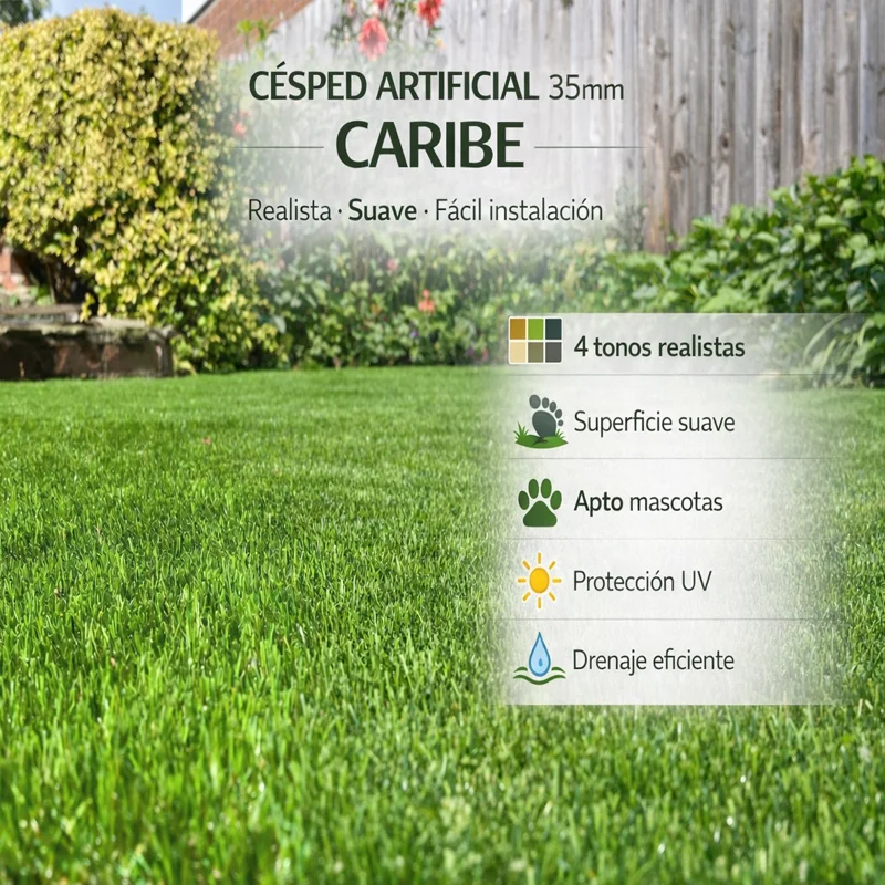 Césped Caribe 35mm | Multitono | Realista, Suave y Duradero
