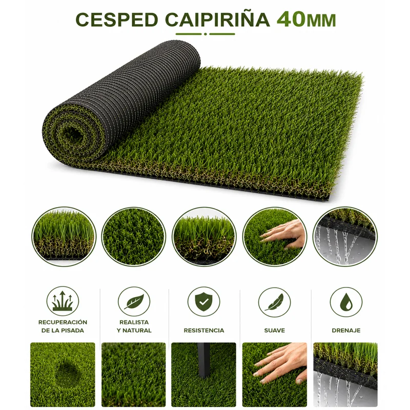 Césped artificial Polipropileno Césped Caipiriña 40mm